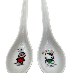 Vintage 1984 Sanrio Hello Kitty & Friend Ceramic Spoons  Collectible 1976-1989 S